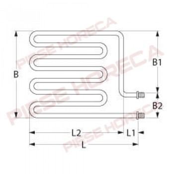 Rezistenta cuptor pizza ELECTROLUX, MORETTI, lungime 675mm, latime 550mm, filet de ¼”, putere 2100W, alimentare 230V